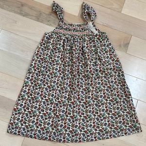 Monoprix kids girls floral soft thin cotton lined smocked ruffle dress